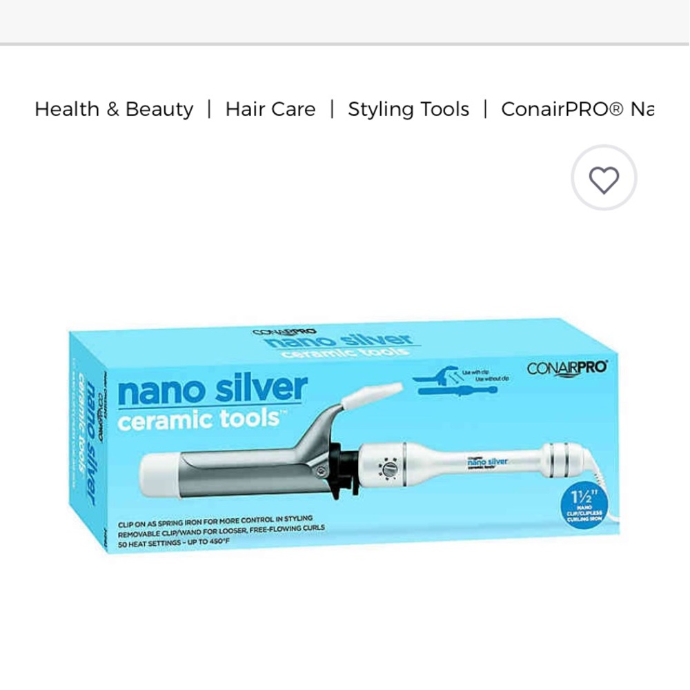 Nano silver curling wand